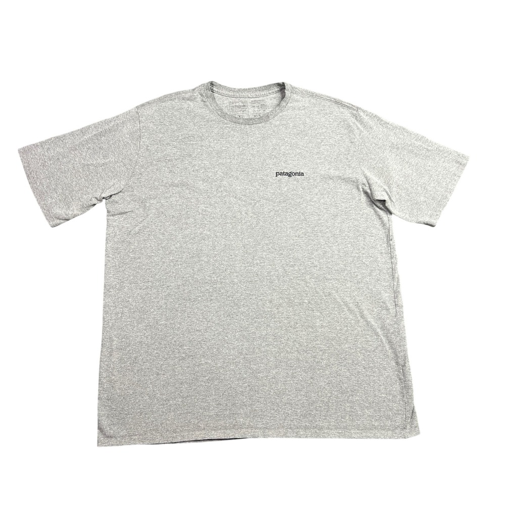 Patagonia Responsibili-Tee Fitz Roy Logo‎ Graphic T-Shirt Men's XL Heather Grey